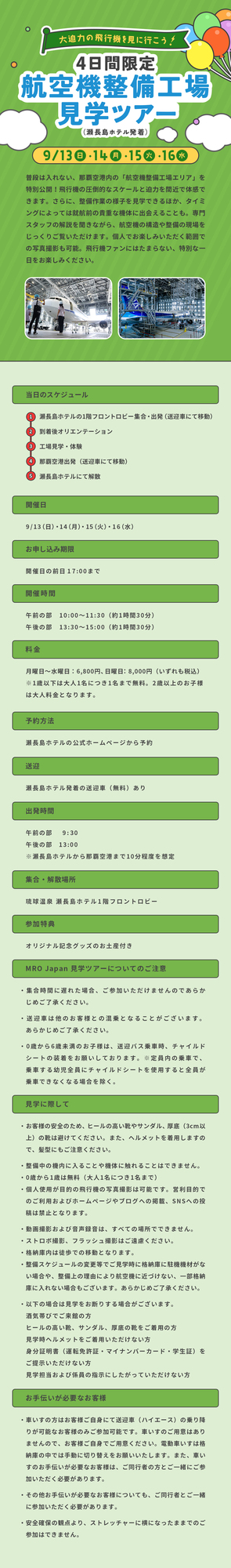 瀬長島ホテル飛行機見学ツアー